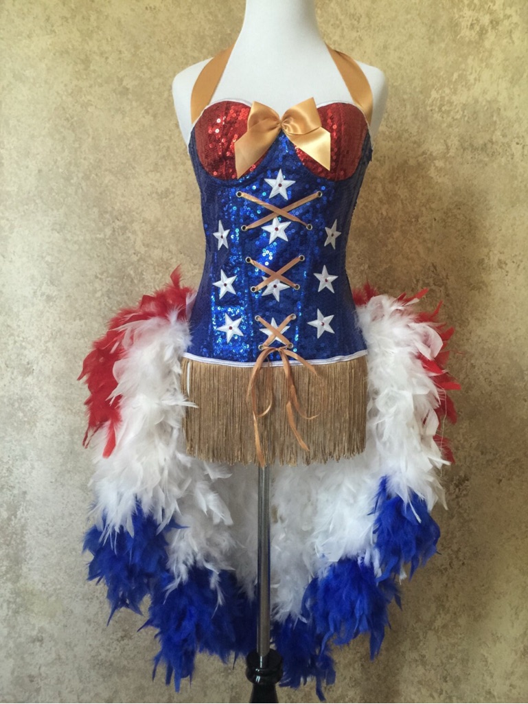Red, Blue & Gold Sparkle Patriot Costume